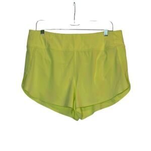 Athleta yellow pull on running duo shorts size Large